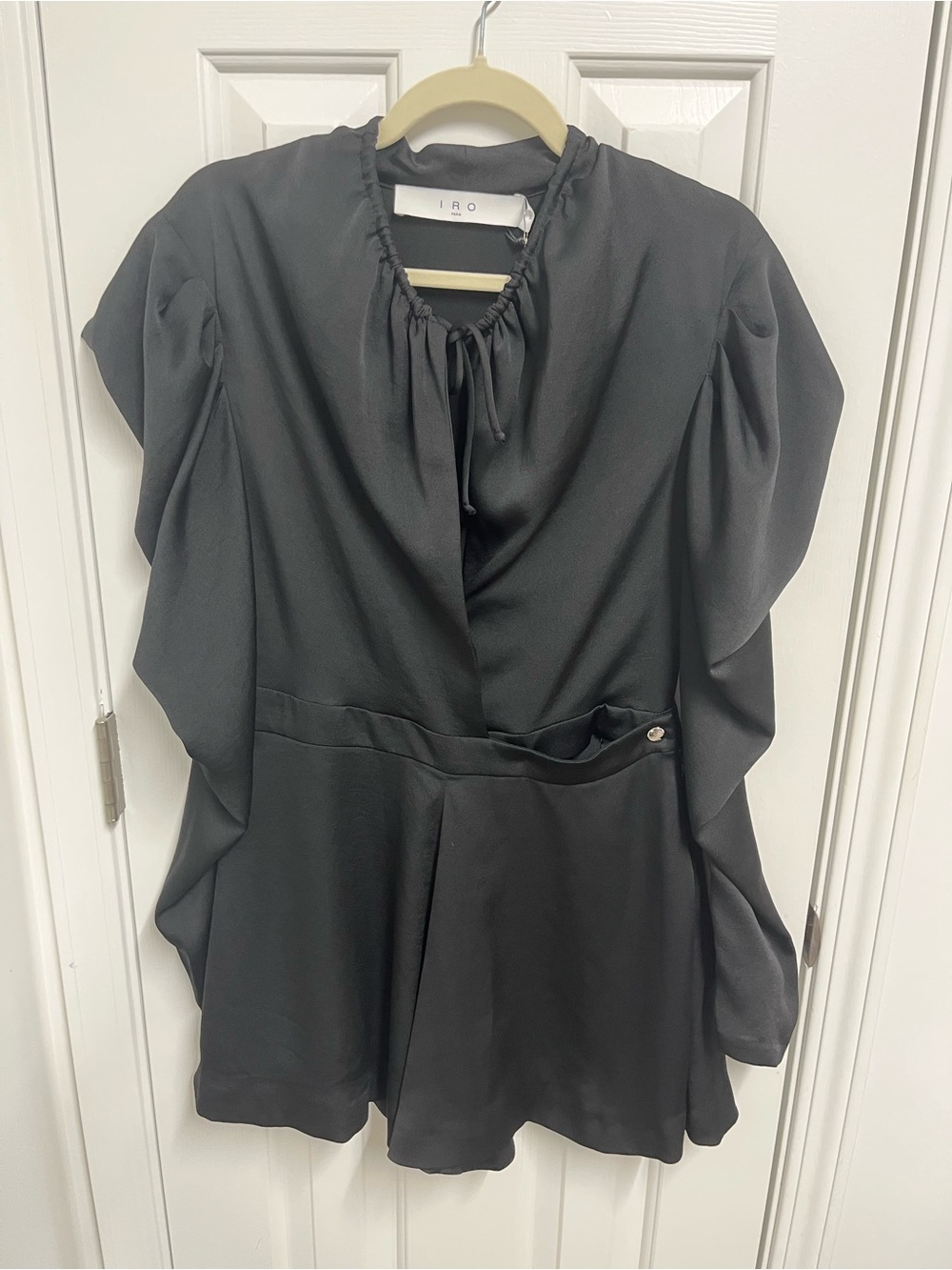 IRO Black Ruffle-Sleeve Women's Romper/Playsuit